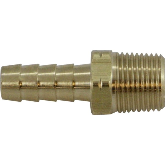 1 Barb X 1 BSPT Male Adapter, Hose Barb, Brass Fittings