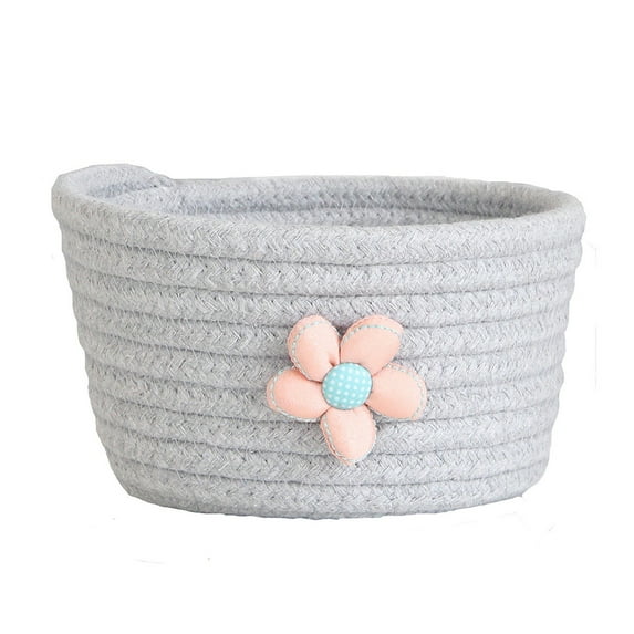 1*Basket Small Woven Storage Baskets Cotton Rope for Classroom Boho Decor Home Textile Storage