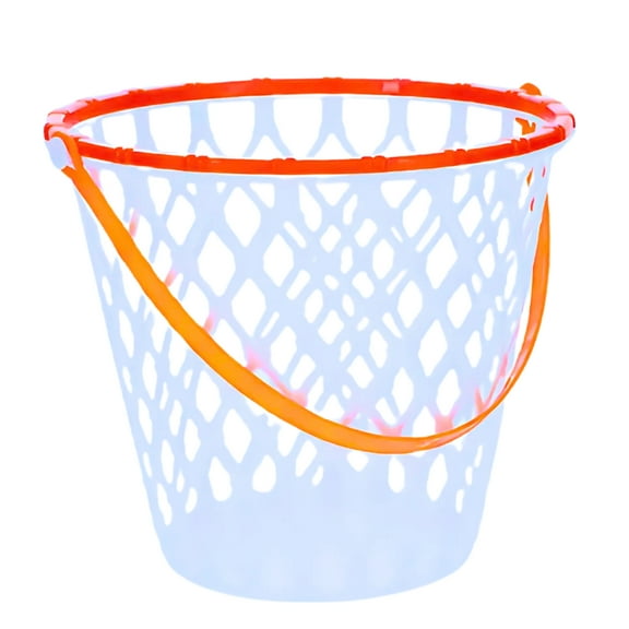 (1) Basketball Themed Easter Basket with Handle, 7-Inch Plastic Sports-Themed Reusable Baskets for Egg Hunts Party Favors Gift Picnic Bucket Home Office Organizer Storage Container
