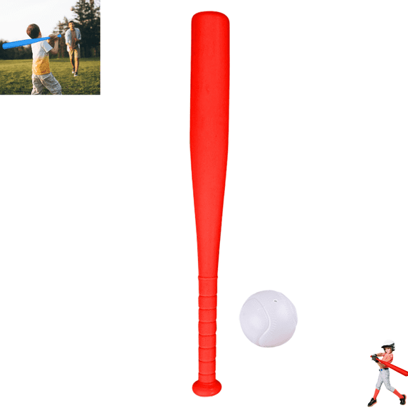 1 Bat & 1 Ball Plastic Baseball Toy Set, Outdoor Parent-Child Interactive Sports Game Toy for Kids Backyard Play