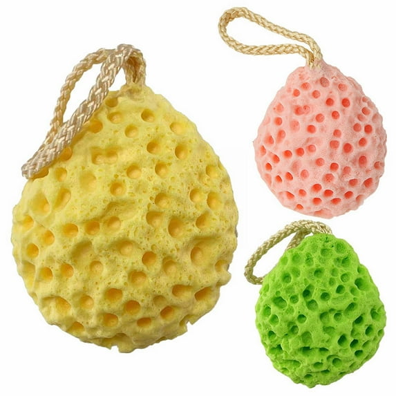 1 Bath Ball 3 Pack Soft Bath Sponge Shower Puffs Body Skin Scrub Washing Cleaning Sponge Colorful Honeycomb Sea Sponges for Babies Women Men Bathroom Supplies Bathroom Products