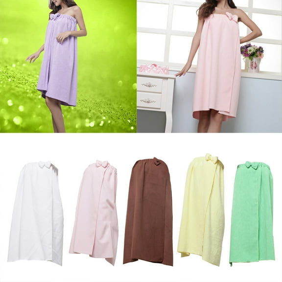 1*Bath Towel 1Pack Quickdry Soft Bath Towel for Women Stripe Sauna Spa Bathrobes Elastic Adjustable Wearable Bathrobe Microfiber Bath Towel