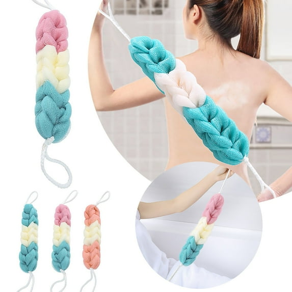 1 Bath Towel Long Bath Loofahs Stretchable Braided Mesh Exfoliating Loofah Back Scrubber Ball Body Bath Shower Sponge Bathroom Products