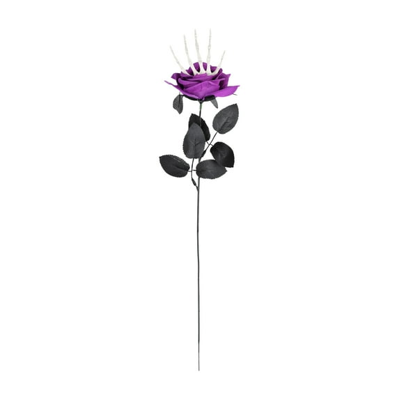 1. Bendable Skeleton Hand Silk Rose Bouquet Halloween Floral Decor Adjustable Stem For Parties Weddings Indoor Outdoor