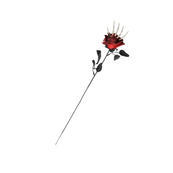 1. Bendable Skeleton Hand Silk Rose Bouquet Halloween Floral Decor Adjustable Stem For Parties Weddings Indoor Outdoor