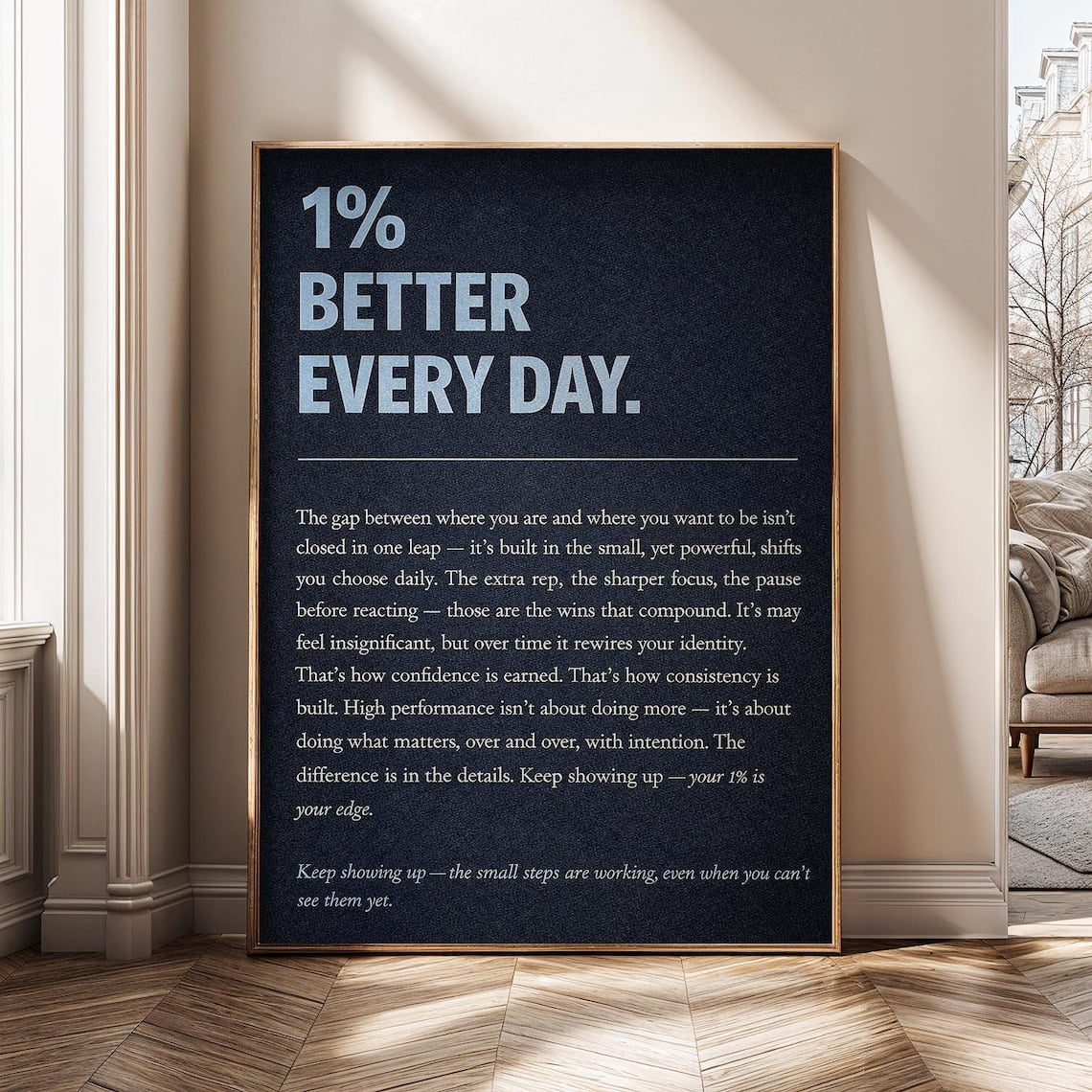 1% Better Every Day Motivational Growth Mindset Inspirational Quote And ...