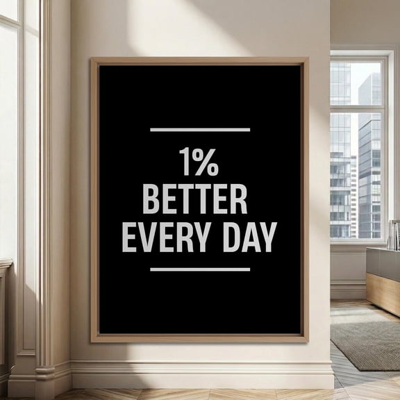 1% Better Every Day Motivational Poster Vintage Style Wall Decor Physical Poster, Poster Only
