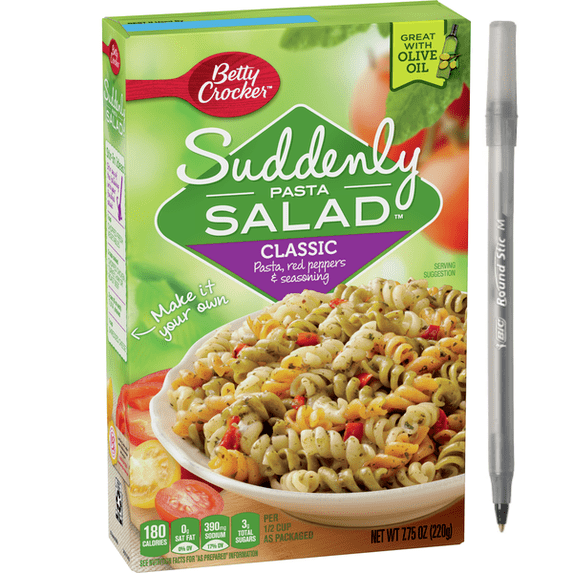 1+Betty Crocker Suddenly Pasta Salad, Classic with pen