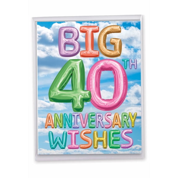 NobleWorks Anniversary Milestone Card - Inflated 40th - 1 Large Card, 8.5x11 in - J5651FMAG-US