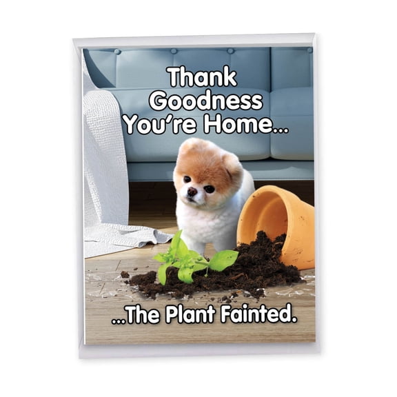 1 Big Birthday Card (8.5 x 11 Inch) - Boo's Plant Fainted Birthday J6872BDG