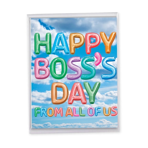1 Jumbo Funny Boss's Day Greeting Card with Envelope - Big Large Humorous Card for Men, Women - Inflated Messages - NobleWorks - J5651ZBOG-US