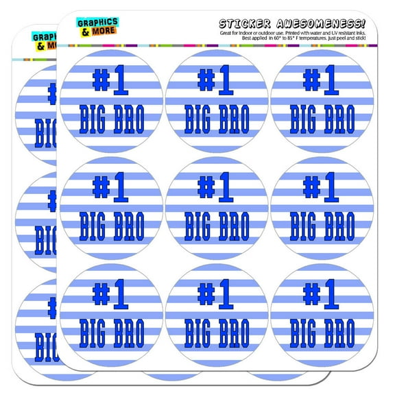 #1 Big Bro Brother Number One Favorite 2" Scrapbooking Crafting Stickers
