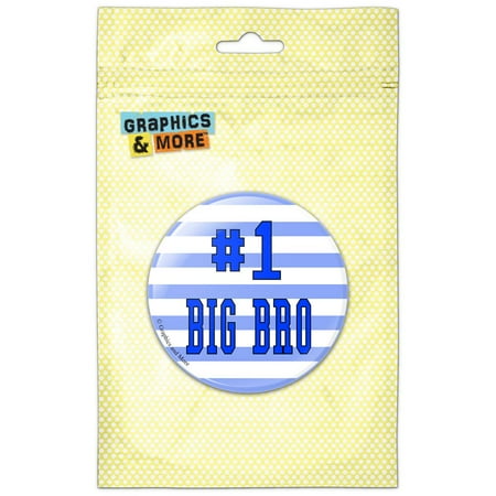 #1 Big Bro Brother Number One Favorite Pinback Button Pin Badge