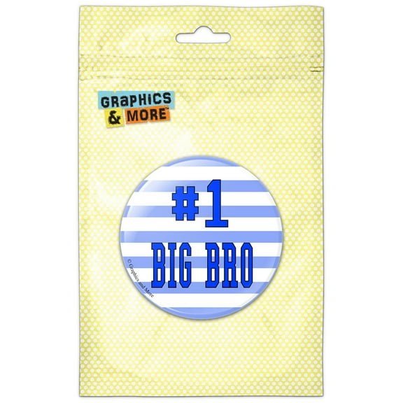 #1 Big Bro Brother Number One Favorite Pinback Button Pin Badge