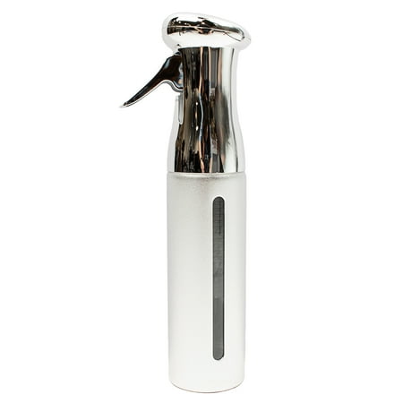 (1 Big Case) 110 pcs KEEN Continuous Spray Bottle, 10 OZ Fine Mist for Hair Styling, Barber, Plants, Refillable Empty Water Bottle Trigger Sprayer Set, Silver