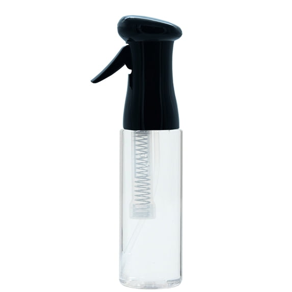 (1 Big Case) 110 pcs KEEN Continuous Spray Bottle, 12.2 OZ Fine Mist for Hair Styling, Barber, Plants, Refillable Empty Water Bottle Trigger Sprayer Set, Black/Clear
