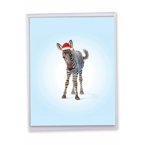 1 Big Christmas Card (8.5 x 11 Inch) - Christmas Zoo Babies Christmas Card J6726AXSG