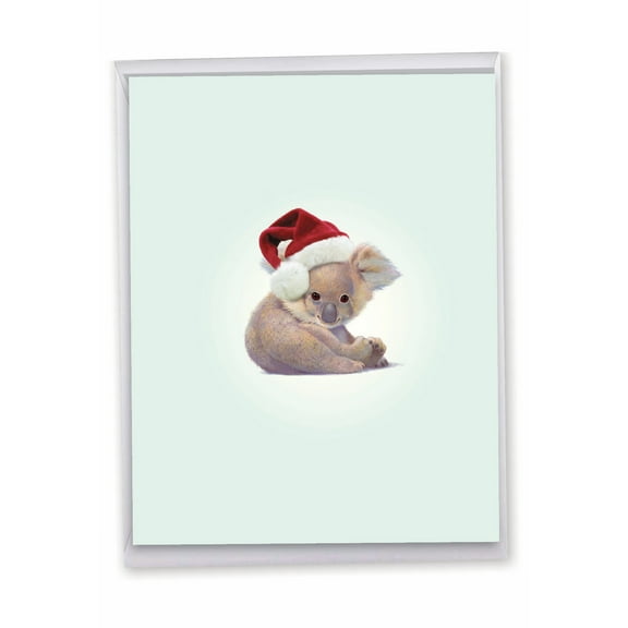 1 Big Christmas Card (8.5 x 11 Inch) - Christmas Zoo Babies Christmas Card J6726EXSG