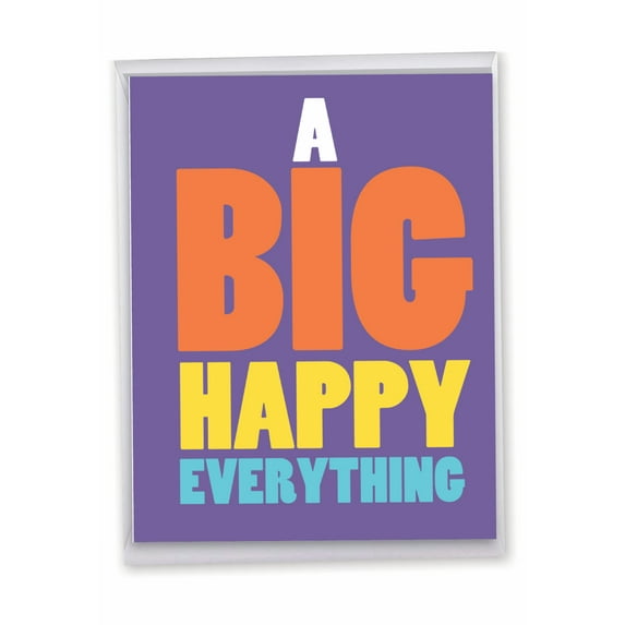 1 Big Funny Blank All Occasion Card with Envelope (8.5 x 11 Inch) - Big Happy Everything All Occasion J6115OCG