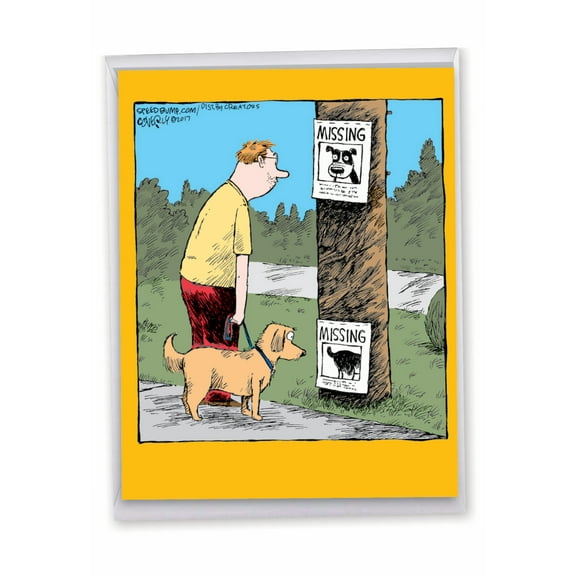 1 Big Funny Miss You Card with Envelope (8.5 x 11 Inch) - Missing Signs Miss You J6078MYG