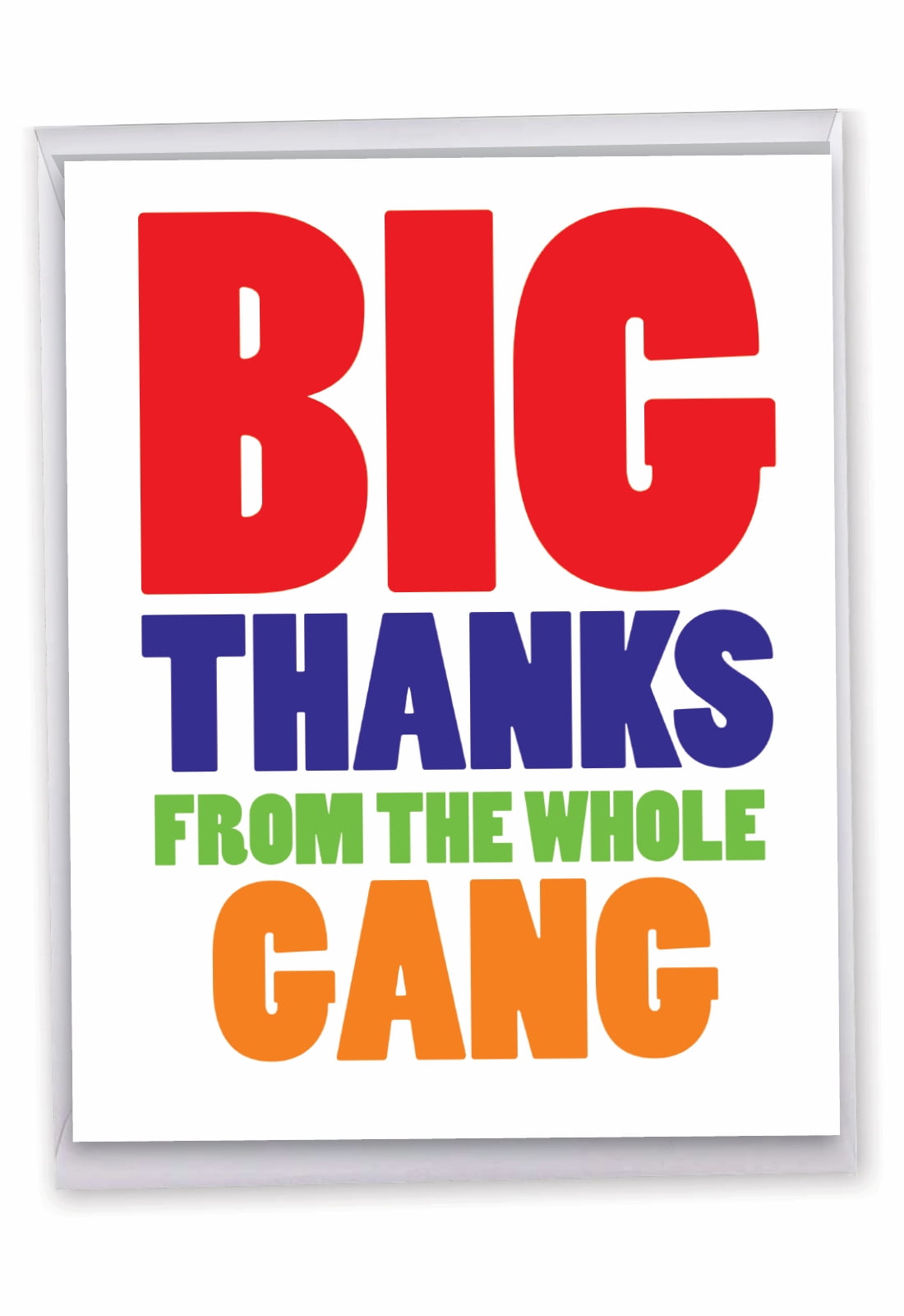 1 Big Funny Thank You Card (8.5 x 11 Inch) - Big Thanks From The