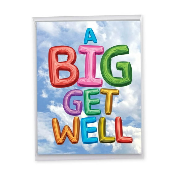 1 Big Get Well Card with Envelope (8.5 x 11 Inch) - Inflated Messages From Us Feel Better J5651FGWG-US
