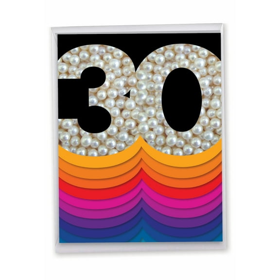 1 Big Happy Birthday Card with Envelope (8.5 x 11 Inch) - Bold Milestones 30 J6110AMBG