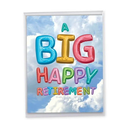 1 Big Retirement Card with Envelope (8.5 x 11 Inch) - Inflated Messages Retirement J5651ERTG-US