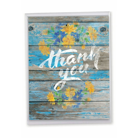 1 Big Thank You Card with Envelope (8.5 x 11 Inch) - Blooming Driftwood Thank You J6108CTYG