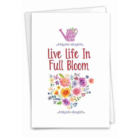 1 Birthday Card with Envelope - Crazy Plant Lady Full Bloom C7163CBDG