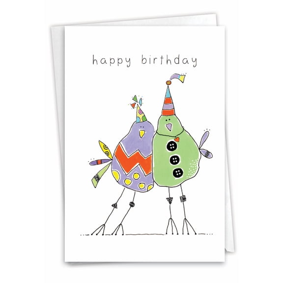 1 Birthday Card with Envelope - Wordy Birdies C3176FBDG