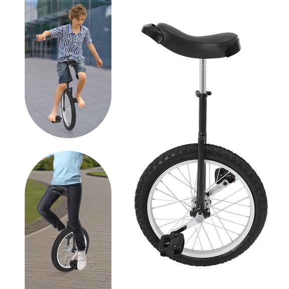 1* Black Adjustable Exercise Unicycle(Color Options), Outdoor Unicycle, One Wheel Bike For Office Workers, Cycling Enthusiasts, 65-75kg/143. 3-165. 35lbs Load Bearing Capacity