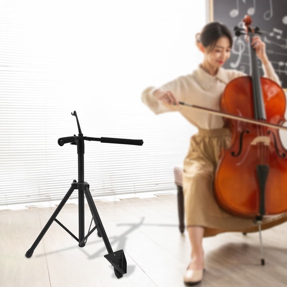 1* Black Cello Stand, Adjustable Height: 74-120cm/29.13-47.24in, Suitable for Homes, Schools, Recording Studios,Auditoriums, Orchestras, Choirs, Churches