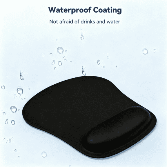 1 Black Pack Mouse Pad with Wrist Support, Ergonomic Gaming Mouse Pad Pain Relief, Portable Comfortable Mousepad for Computer, Laptop, Office, Home Non-Slip Base