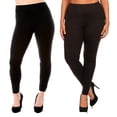 thumbnail image 1 of 1 Black Seamless Plus Size One Fit Footless Stretchy Yoga Pants Leggings Women, 1 of 7