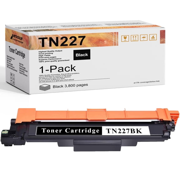 1 Black TN227 / TN227BK Toner Cartridge Replacement for Brother MFC-L3770CDW L3710CW L3750CDW L3730CDW HL-3210CW 3230CDW 3270CDW 3290CDW DCP-L3510CDW L3550CDW Printer