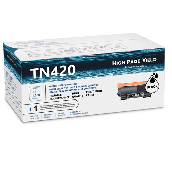 (1-Black) TN420 TN-420 Toner Cartridge Compatible Replacement for Brother DCP-7060D 7065D MFC-7240 7360N 7860DW HL-2130 2132 2230 2242D 2250DN 2270DW 2280DW Intellifax 2840 2940 Printers