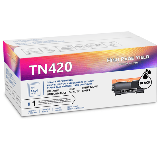 (1-Black) TN420 TN-420 Toner Cartridge Compatible Replacement for Brother DCP-7060D 7065D MFC-7240 7360N 7860DW HL-2130 2132 2230 2242D 2250DN 2270DW 2280DW Intellifax 2840 2940 Printers