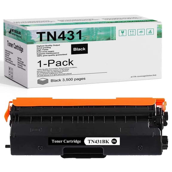 1 Black TN431 / TN431BK Toner Cartridge Compatible for Brother HL-L8260CDW L8360CDW L8360CDWT L9310CDW L9310CDWTT DCP-L8410CDW MFC-L8610CDW L8900CDW L8690CDW L9570CDW Printer