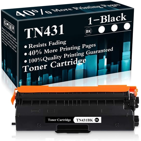 1 Black TN431 / TN431BK Toner Cartridge Compatible for Brother HL-L8260CDW L8360CDW L8360CDWT L9310CDW L9310CDWTT DCP-L8410CDW MFC-L8610CDW L8900CDW L8690CDW L9570CDW Printer