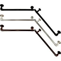 1" Blackout Corner Curtain Rod 28-48 inch - Black