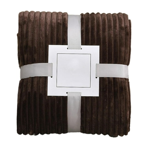 1*Blanket Plush Throw Blanket Solid Color Oversized Fleece Blanket With Vertical Stripes Cozy and Soft for All Seasons for Couch Bed or Picnics Blanket