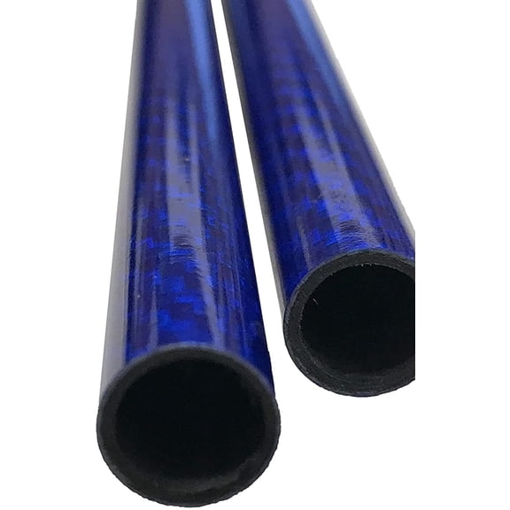 1 Blue Carbon Fiber Tube - 20mm x 18mm x 1000mm - 3K Roll Wrapped 100% Carbon Fiber Tube Glossy Surface