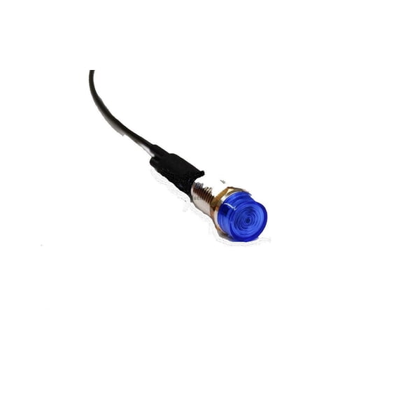 (1) Blue Mini LED Dash Light Indicator, Pilot Warning Lamp, 1/4" Mounting Hole