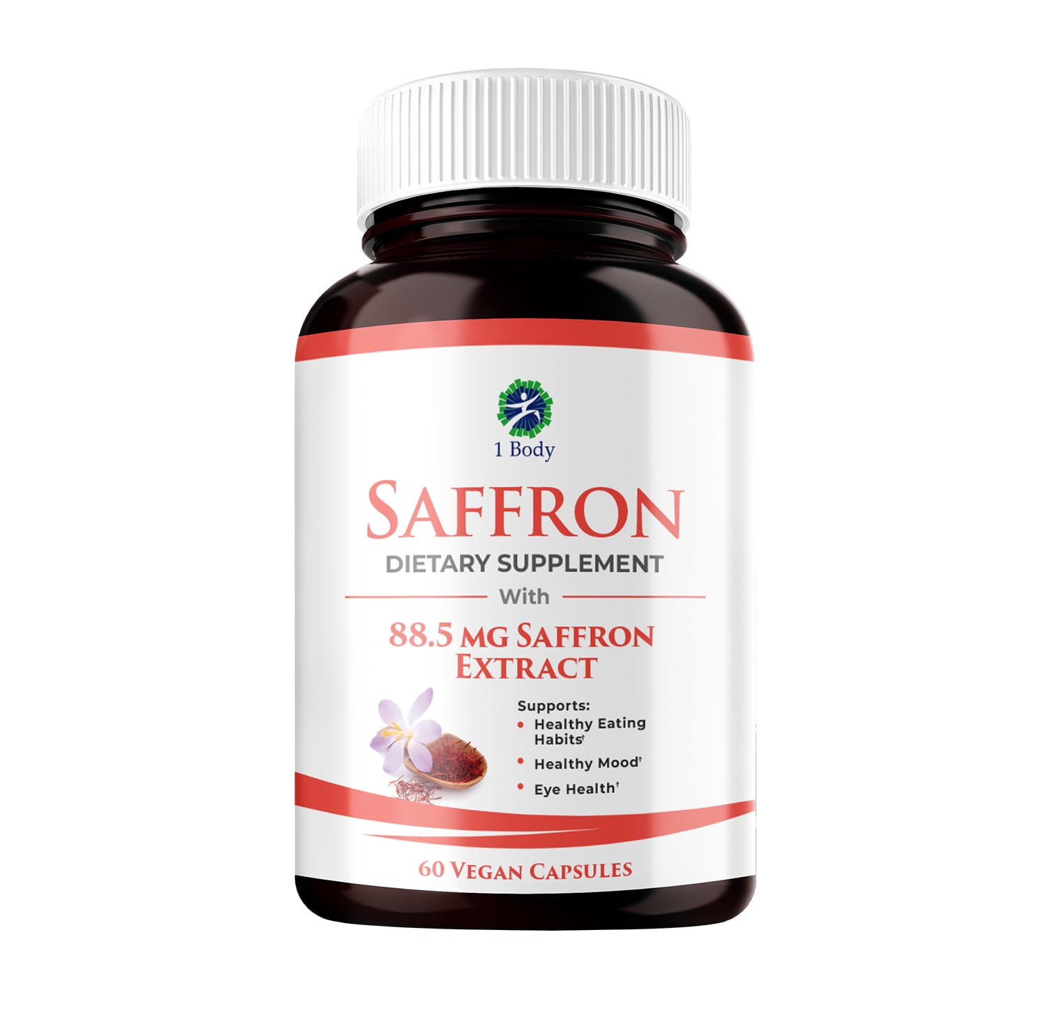 1 Body Saffron 8825 All Natural Appetite Suppressant 88.5mg Capsules