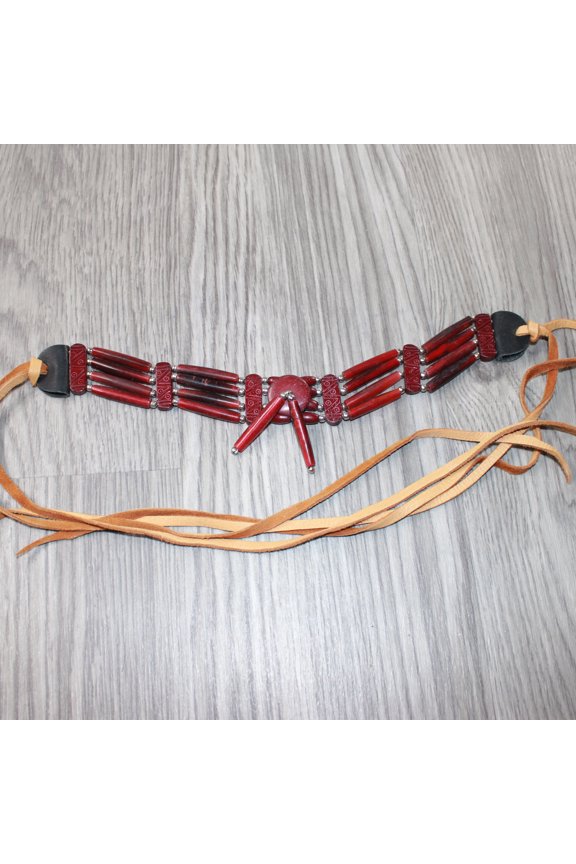 1 Bone Hairpipe Bead Choker  # 3462       Mountain Man Jewelry