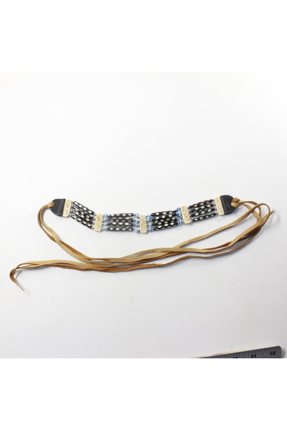 1 Bone Hairpipe Bead Choker  #3733  Mountain Man Art