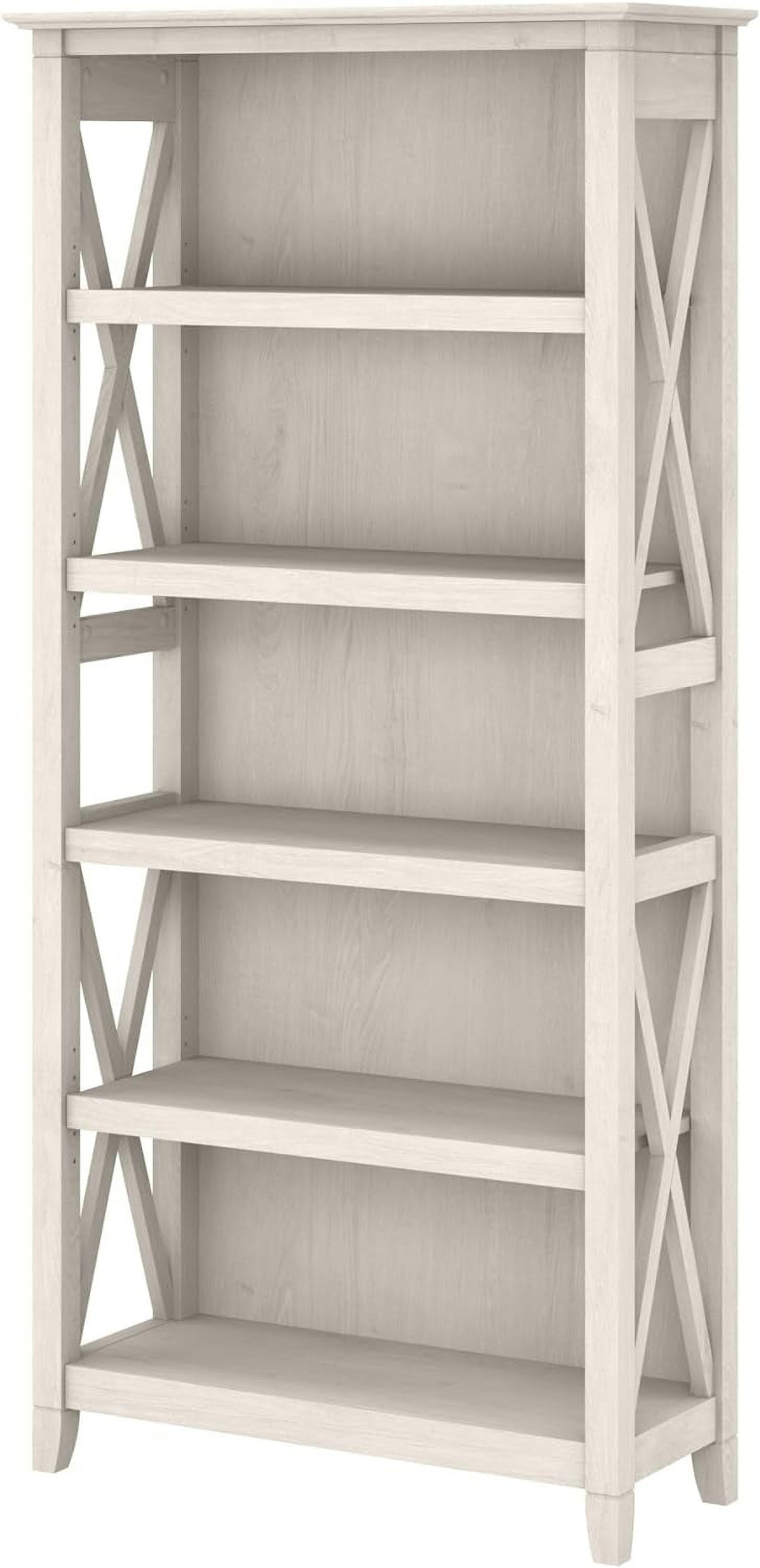 1 Bookcase Shelf in Linen White Oak Bookshelf Display for Library, Bedroom, Living