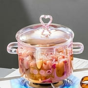 1 Borosilicate Glass Pot Clearance! "High Borosilicate Glass Pot   Transparent Soup Cookware for /Induction Stove   Heat Stew Pot for Broth Tea & Small Meals"