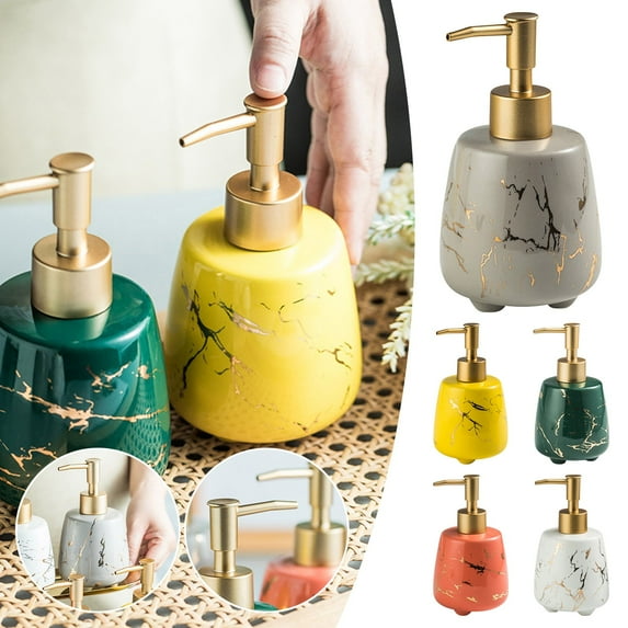 1* Bottle Soap Dispenser for Bathroom Ceramic Hand Soap Dispenser W/ Pattern Commercial Lotion Pump Bottle for Kitchen Home Decoration Bathroom Products